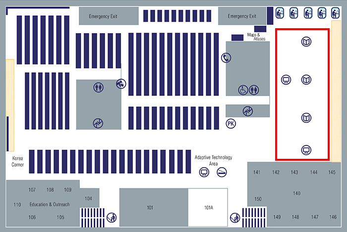 Langson LIbrary Map 1st Floor Study