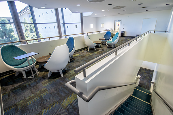 Science library 5th Floor Study Loft with tables and chairs